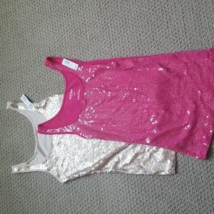 2 sequin tank tops each originally $19.94 - new with tags